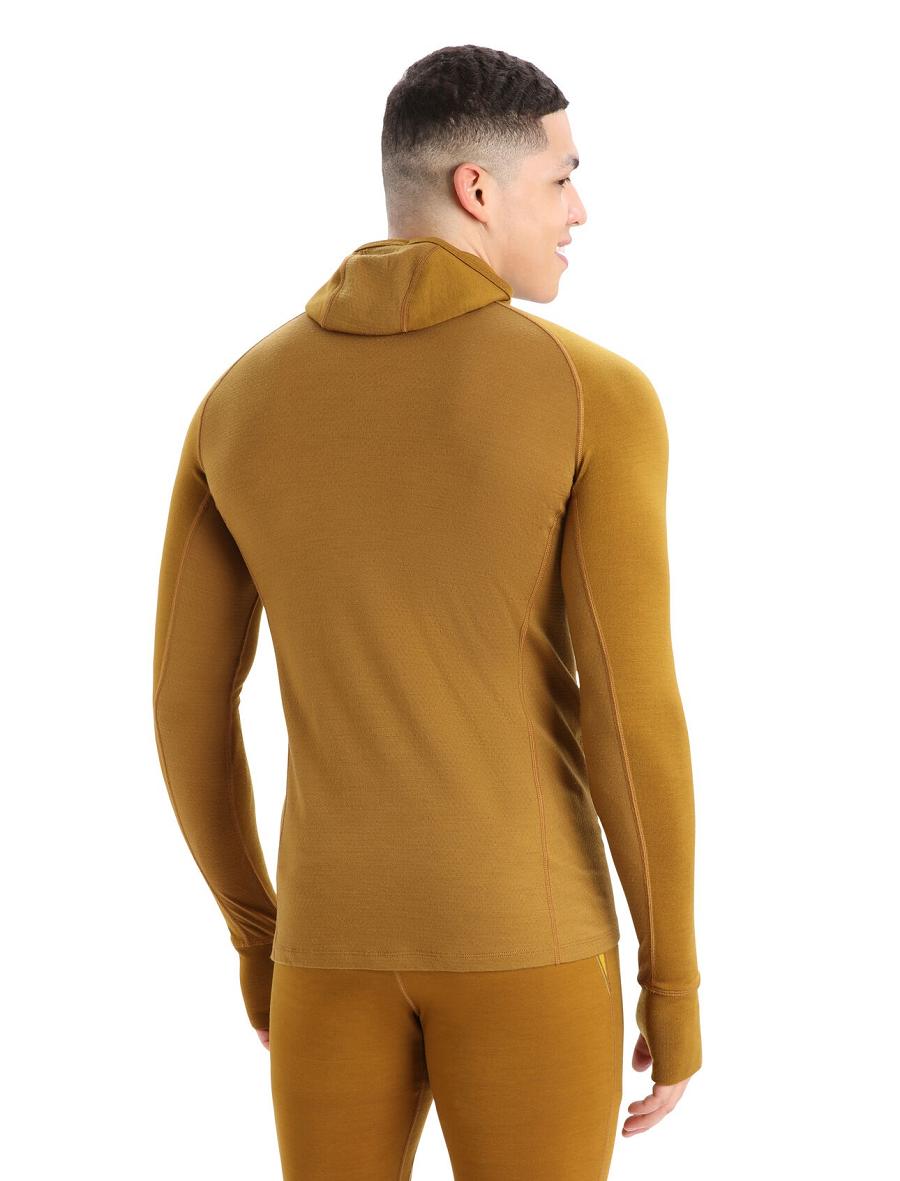 Men's Icebreaker ZoneKnit™ Merino Insulated Long Sleeve Hoodie Base Layers Clove | CA 1618PJJQ